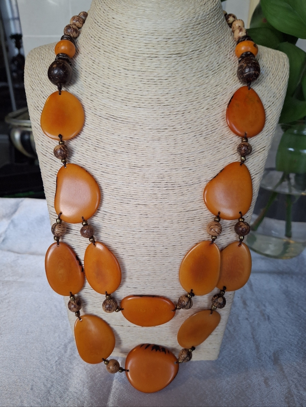Organic TAGUA NUT Necklace RARE FIND, Handmade In Ecuador